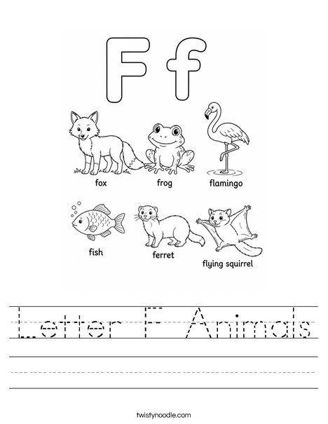 Letter F Animals Worksheet