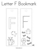 Letter F Bookmark Coloring Page