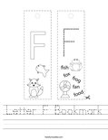 Letter F Bookmark Worksheet