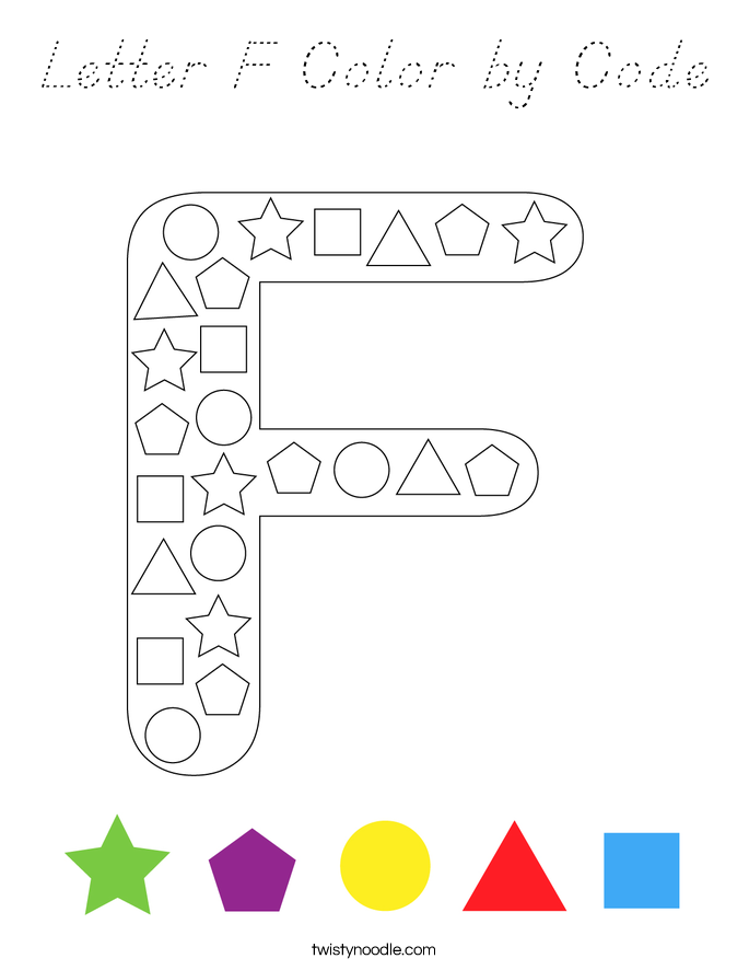 Letter F Color by Code Coloring Page