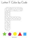 Letter F Color by Code Coloring Page