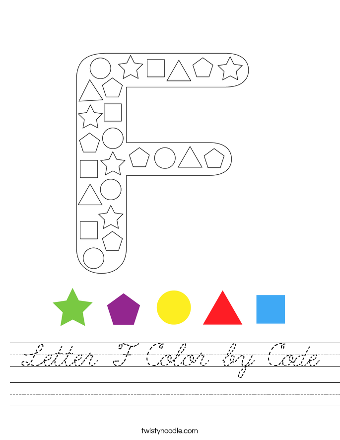 Letter F Color by Code Worksheet