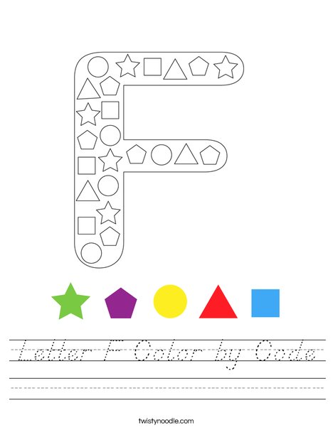 Letter F Color by Code Worksheet