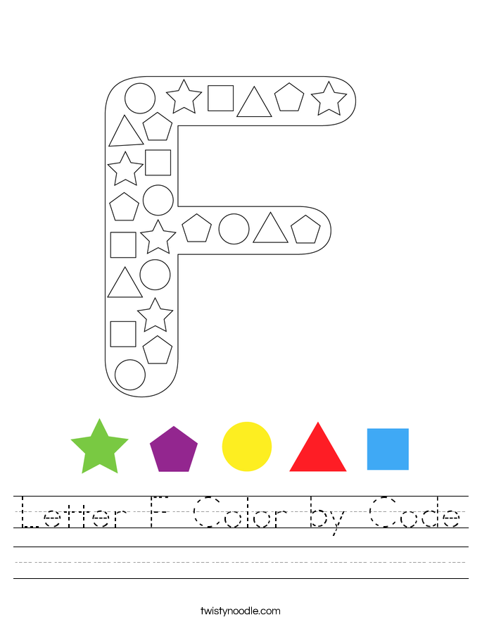 Letter F Color by Code Worksheet
