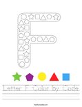 Letter F Color by Code Worksheet