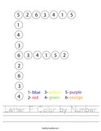 Letter F Color by Number Handwriting Sheet