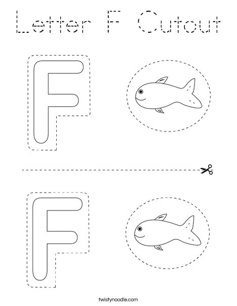 Letter F Cutout Coloring Page