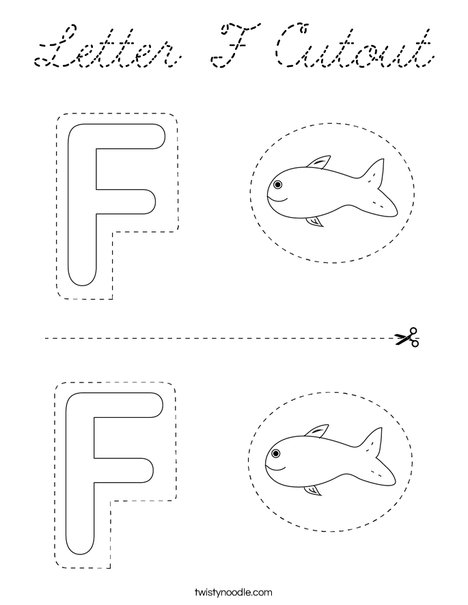 Letter F Cutout Coloring Page