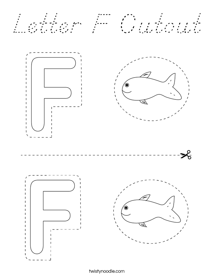 Letter F Cutout Coloring Page