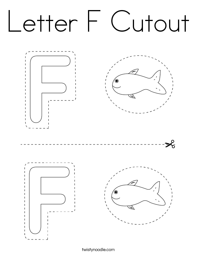 Letter F Cutout Coloring Page