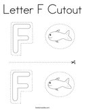 Letter F Cutout Coloring Page