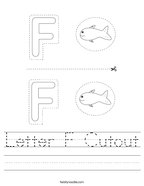 Letter F Cutout Handwriting Sheet