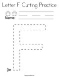 Letter F Cutting Practice Coloring Page