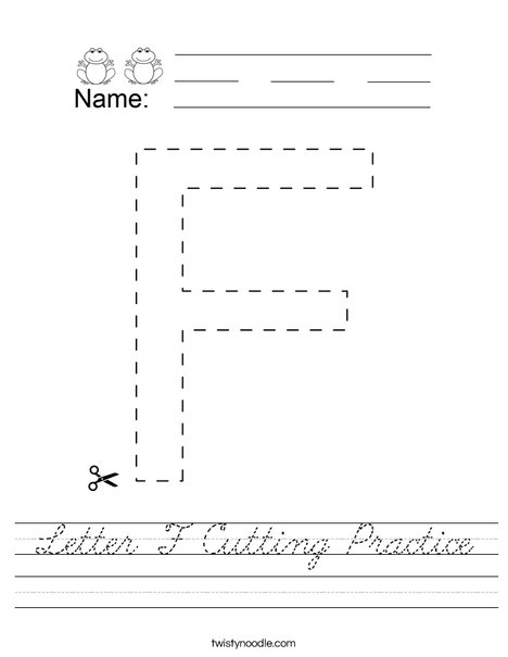 Letter F Cutting Practice Worksheet