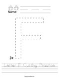 Letter F Cutting Practice Worksheet