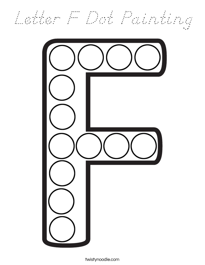Letter F Dot Painting Coloring Page