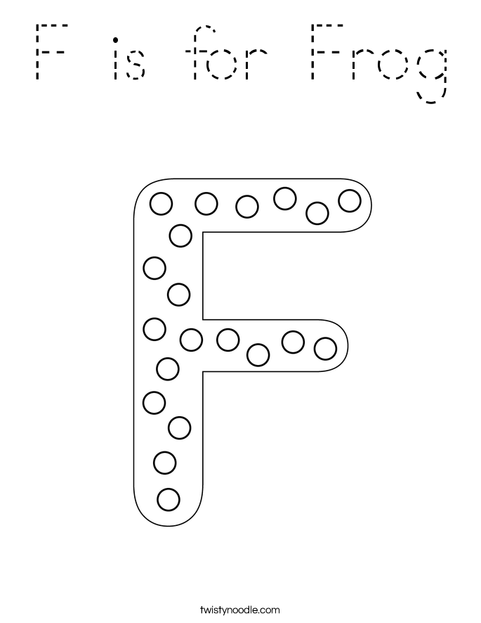 F is for Frog Coloring Page