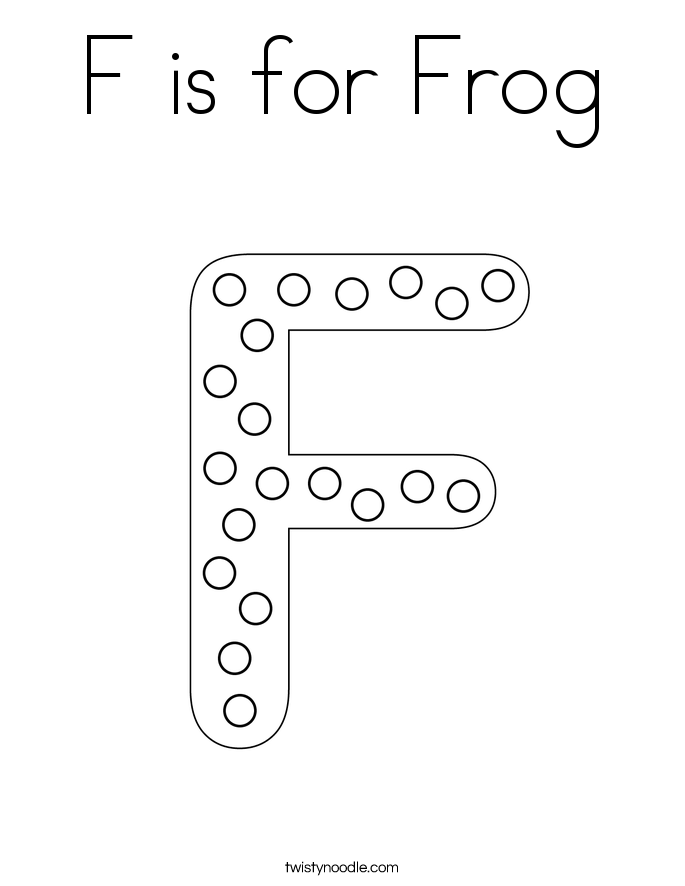 F is for Frog Coloring Page