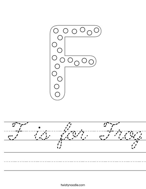 Letter F Dots Worksheet