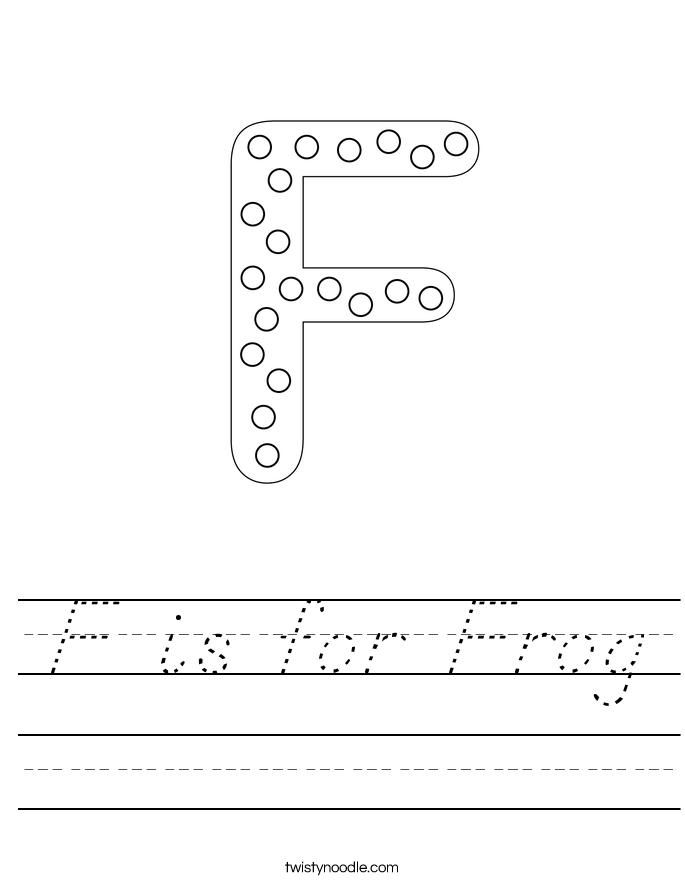 F is for Frog Worksheet