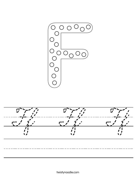 Letter F Dots Worksheet