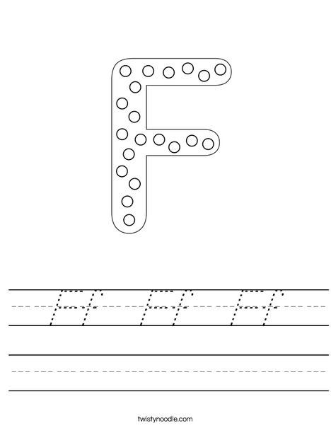 Letter F Dots Worksheet