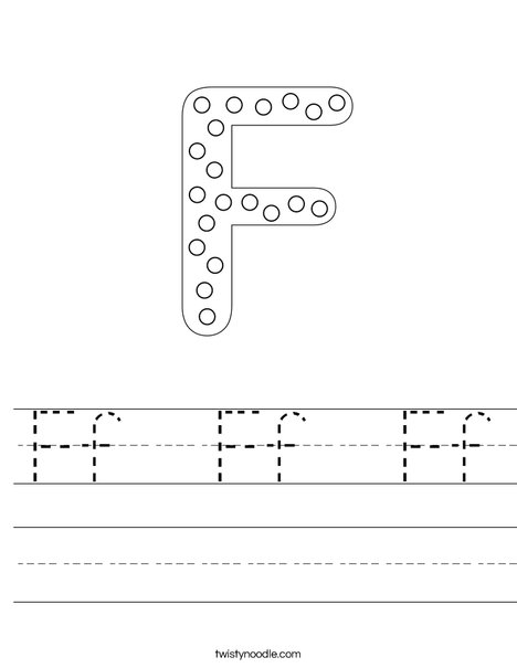 Letter F Dots Worksheet
