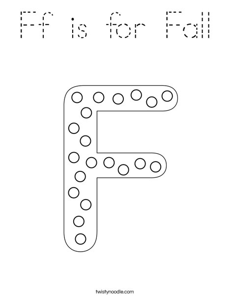 Letter F Dots Coloring Page