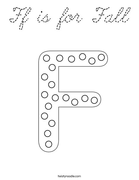 Letter F Dots Coloring Page