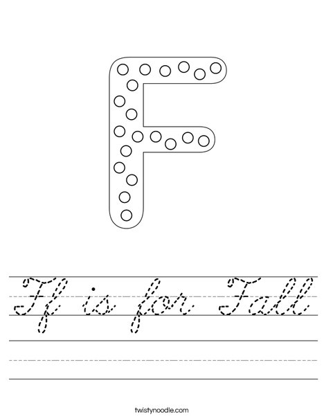 Letter F Dots Worksheet