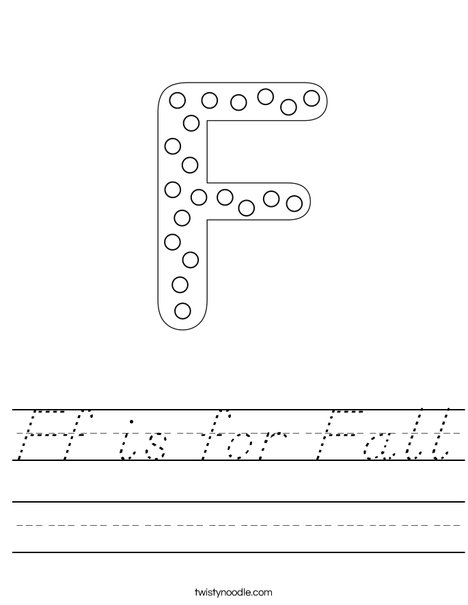 Letter F Dots Worksheet