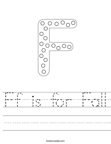 Letter F Dots Worksheet