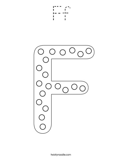 Letter F Dots Coloring Page