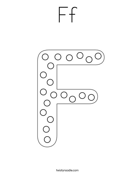 Letter F Dots Coloring Page