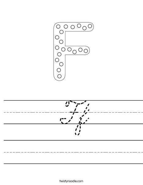 Letter F Dots Worksheet