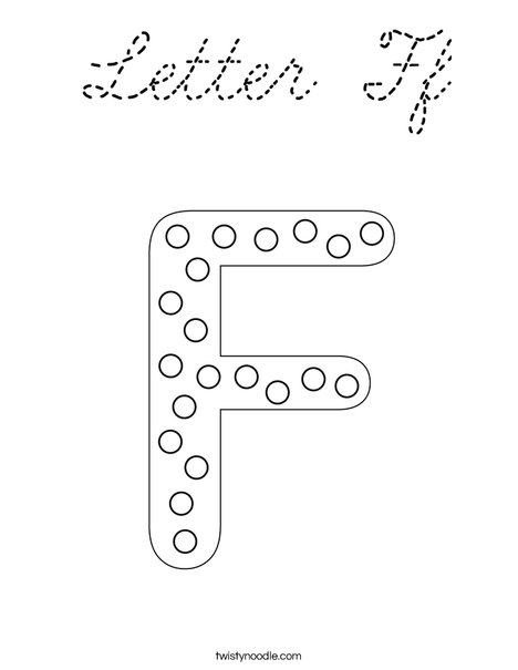 Letter F Dots Coloring Page