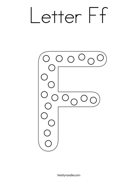 Letter F Dots Coloring Page