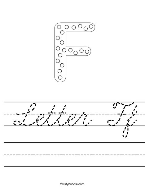 Letter F Dots Worksheet