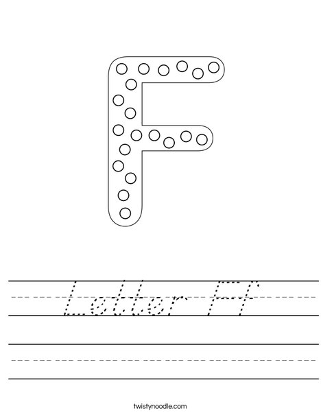 Letter F Dots Worksheet