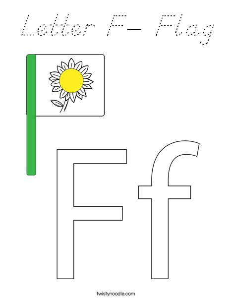 Letter F- Flag Coloring Page