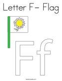 Letter F- Flag Coloring Page