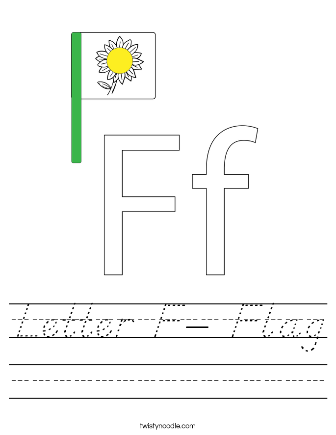Letter F- Flag Worksheet