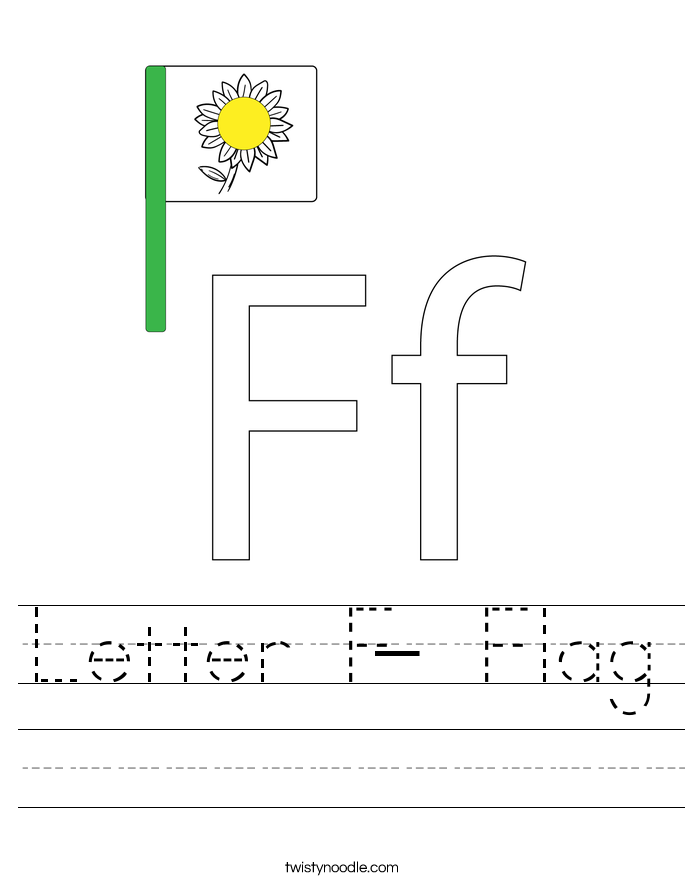 Letter F- Flag Worksheet