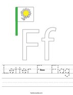 Letter F- Flag Handwriting Sheet