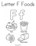 Letter F Foods Coloring Page