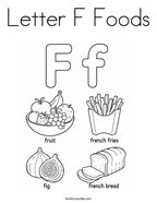 Letter F Foods Coloring Page