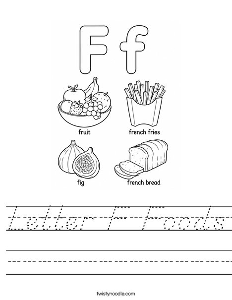 Letter F Foods Worksheet