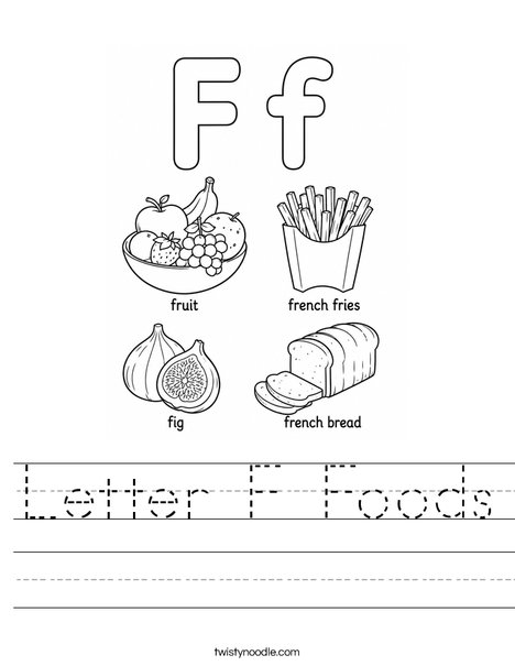 Letter F Foods Worksheet