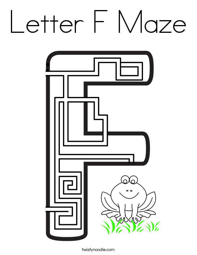 Letter F Maze Coloring Page