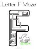 Letter F Maze Coloring Page
